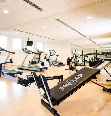 Das Fitnesscenter und/oder die Fitnesseinrichtungen in der Unterkunft GolfResort Semlin