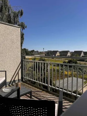 Ein Balkon oder eine Terrasse in der Unterkunft Stilvolle Ferien-Geschäftswohnung Brandenburger Seenlandschaft