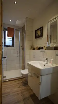 Ein Badezimmer in der Unterkunft Heckes Ferienwohnung