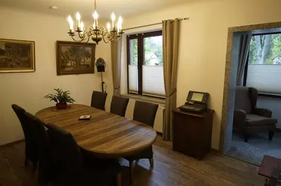 Ein Sitzbereich in der Unterkunft Heckes Ferienwohnung