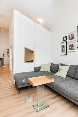 Ein Sitzbereich in der Unterkunft Stylish New Cube Loft II by Berlin-Wall-Apartments