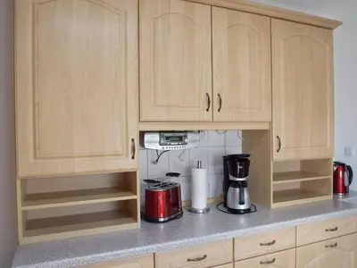 Küche/Küchenzeile in der Unterkunft Ferienwohnung Mohnblume