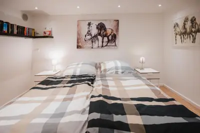 Ein Bett oder Betten in einem Zimmer der Unterkunft Pferdeidylle direkt neben Berlin in Dallgow