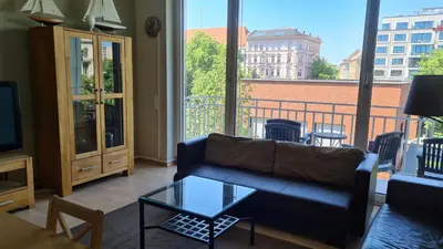 Ein Sitzbereich in der Unterkunft TopDomizil Apartments Berlin Mitte