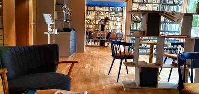 Ein Sitzbereich in der Unterkunft Pension Zeitlos