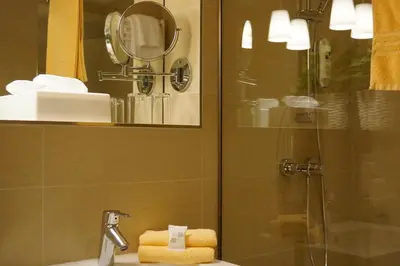 Ein Badezimmer in der Unterkunft Hotel Spreeblick