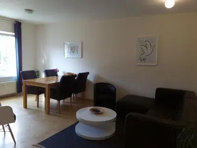Ein Sitzbereich in der Unterkunft Apartmentpension am Stadtschloss