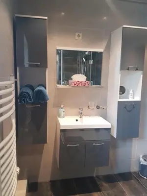 Ein Badezimmer in der Unterkunft Ferienhaus an den Moorwiesen
