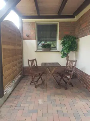 Ein Patio oder anderer Außenbereich in der Unterkunft Ferienhaus an den Moorwiesen