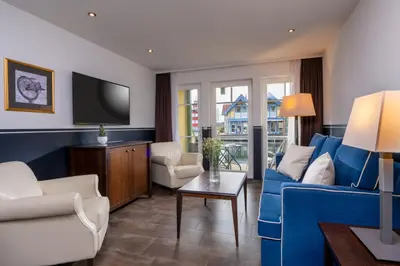 Ein Sitzbereich in der Unterkunft Sunday Resort Hafendorf Rheinsberg