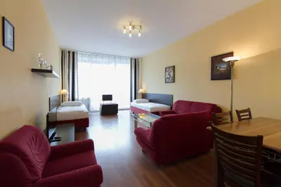 Ein Sitzbereich in der Unterkunft Aparthotel VEGA