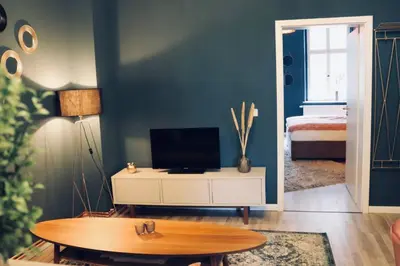 Ein Bett oder Betten in einem Zimmer der Unterkunft Villa Rumpel aus Alt mach Neu