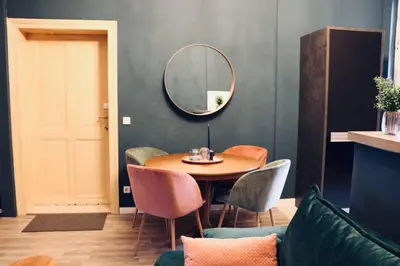 Ein Sitzbereich in der Unterkunft Villa Rumpel aus Alt mach Neu
