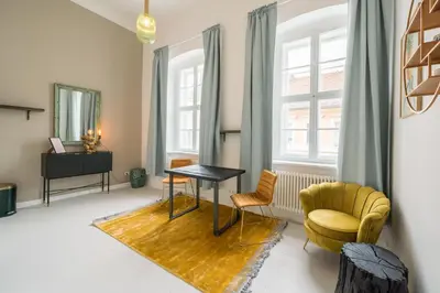 Ein Sitzbereich in der Unterkunft Design Apartments -Innenstadt, Bäckerstr 8