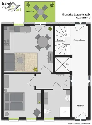 Grundriss der Unterkunft Travel Art Boardinghouse (Lazarettstr.)
