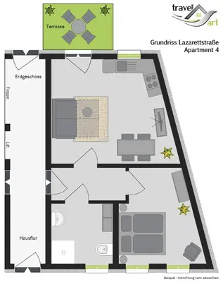 Grundriss der Unterkunft Travel Art Boardinghouse (Lazarettstr.)