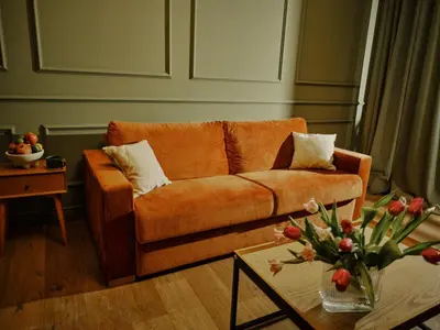 Ein Sitzbereich in der Unterkunft Art Apartments