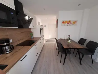Küche/Küchenzeile in der Unterkunft Quartier 6