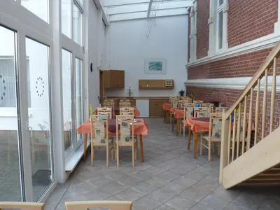 Ein Restaurant oder anderes Speiselokal in der Unterkunft Stadtsee-Pension Templin