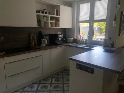 Küche/Küchenzeile in der Unterkunft PI 37 am Pichelssee