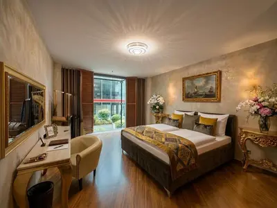Ein Bett oder Betten in einem Zimmer der Unterkunft Potsdamer Suite