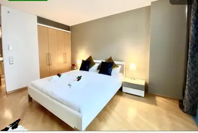 Ein Bett oder Betten in einem Zimmer der Unterkunft Potsdamer Suite