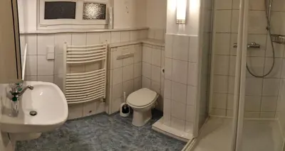 Ein Badezimmer in der Unterkunft Ferienhaus Elstal