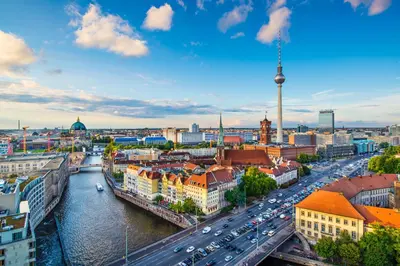 Ein allgemeiner Blick auf Berlin oder ein Stadtblick von der Ferienwohnung aus