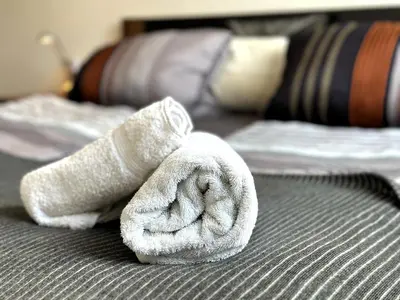 Ein Bett oder Betten in einem Zimmer der Unterkunft 