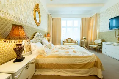 Ein Bett oder Betten in einem Zimmer der Unterkunft Hotel Pension Dahlem