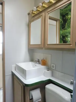 Ein Badezimmer in der Unterkunft Ferienanlage direkt am Beetzsee
