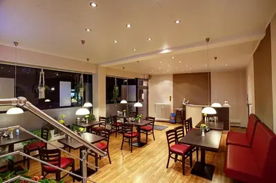 Ein Sitzbereich in der Unterkunft Hotel Kallmeyer