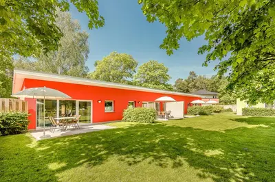 Ein Garten an der Unterkunft Bungis - 28 Ferienhäuser Am Grimnitzsee G3