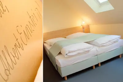 Ein Bett oder Betten in einem Zimmer der Unterkunft Alte Schule Reichenwalde