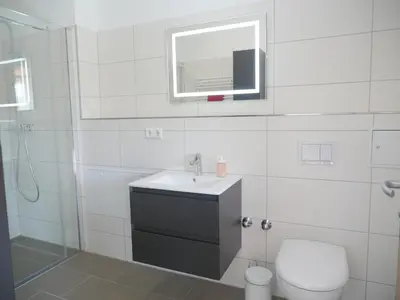Ein Badezimmer in der Unterkunft Seeoase Lychen
