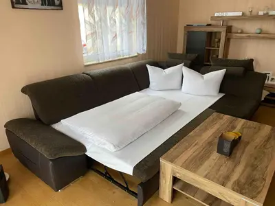 Ein Sitzbereich in der Unterkunft Zum Alten Hafen