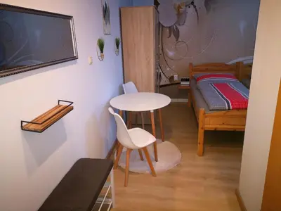 Ein Bett oder Betten in einem Zimmer der Unterkunft Ferienwohnung Dickes