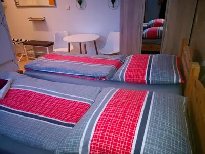 Ein Bett oder Betten in einem Zimmer der Unterkunft Ferienwohnung Dickes