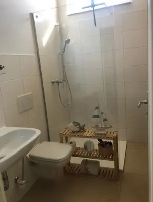 Ein Badezimmer in der Unterkunft Trafohaus