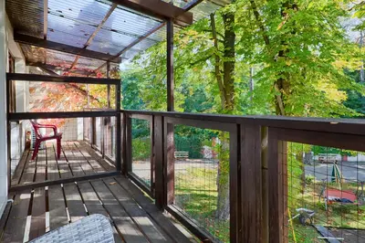 Ein Balkon oder eine Terrasse in der Unterkunft Hotel Waldschlösschen