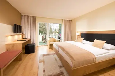 Ein Bett oder Betten in einem Zimmer der Unterkunft Spreewaldhotel Stephanshof