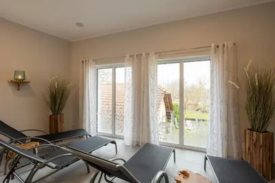 Ein Sitzbereich in der Unterkunft Spreewaldhotel Stephanshof