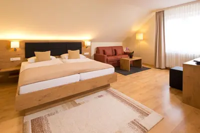 Ein Bett oder Betten in einem Zimmer der Unterkunft Spreewaldhotel Stephanshof