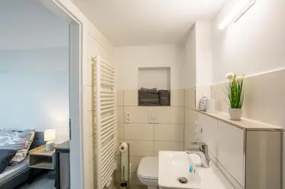 Ein Badezimmer in der Unterkunft Gästezimmer Teltow