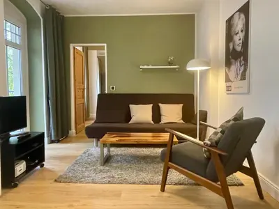 Ein Sitzbereich in der Unterkunft stadtRaum-berlin apartments