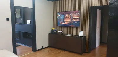 TV/Unterhaltungsangebot in der Unterkunft Miet-Kamp ruhig, zentral, nahe Messe, ausgefallenes design 2 Schlafzimmer