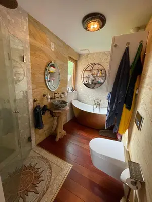 Ein Badezimmer in der Unterkunft Wandlitzsee
