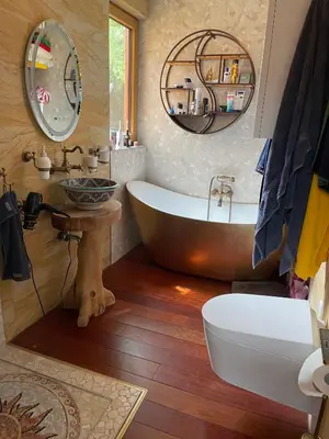 Ein Badezimmer in der Unterkunft Wandlitzsee