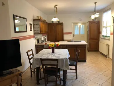 Küche/Küchenzeile in der Unterkunft Ferienwohnung 