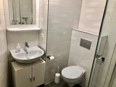 Ein Badezimmer in der Unterkunft Ferienwohnung 